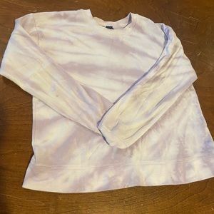 white and lilac tie-dye crewneck